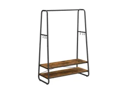 Vasagle Kleiderständer mit 2 Regalen 45 cm x 100 cm x 160 cm Braun-Schwarz