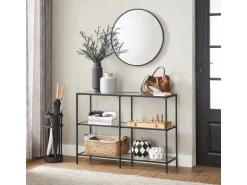 Vasagle Konsolentisch 30 cm x 100 cm x 73 cm Schwarz-Transparent