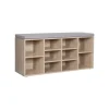 Vasagle Schuhbank 30 cm x 104 cm x 48 cm Eichefarben-Grau