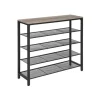 Vasagle Schuhregal 4 Ebenen 100 cm x 30 cm x 92,5 cm Grau-Schwarz