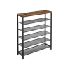 Vasagle Schuhregal 5 Ebenen 30 cm x 100 cm x 110 cm Braun-Schwarz