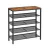 Vasagle Schuhregal 5 Ebenen 30 cm x 93 cm x 75 cm Braun-Schwarz