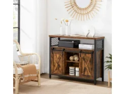 Vasagle Sideboard 33 cm x 100 cm x 80 cm Braun-Schwarz