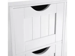 Vasagle Sideboard mit 4 Schubladen 30 cm x 55 cm x 81 cm Weiß