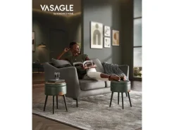 Vasagle Sitzhocker mit Stauraum Ø 32 cm x 44 cm Waldgrün