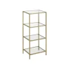 Vasagle Standregal 4 Ablagen Hartglas 30 cm x 40 cm x 95 cm Gold