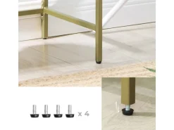 Vasagle Standregal 4 Ablagen Hartglas 30 cm x 40 cm x 95 cm Gold