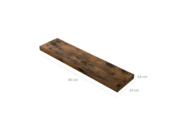 Vasagle Wandboard 20 cm x 80 cm x 3,8 cm Braun