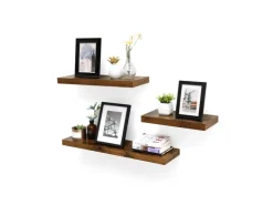 Vasagle Wandboard 20 cm x 80 cm x 3,8 cm Braun