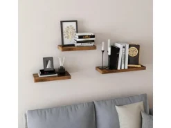Vasagle Wandboard 20 cm x 80 cm x 3,8 cm Braun