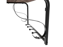Vasagle Wandgarderobe 5 Haken und Regal 30 cm x 60 cm 31,7 cm Braun-Schwarz
