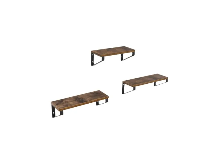 Vasagle Wandregal 40 cm x 12 cm x 11 cm Braun-Schwarz