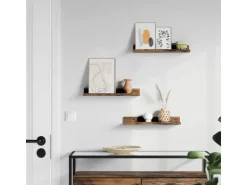 Vasagle Wandregal 3 Stück Länge 38 cm Braun