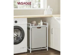Vasagle Wäschesammler 50 cm x 33 cm x 72 cm Weiß