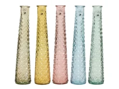 Vase Glas 5-fach sortiert Ø 7 cm x 32 cm Farbauswahl