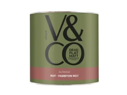V&CO Premium-Innenfarbe Dead Flat Matt Rot Farbton 1 Altrosa 2,5 l