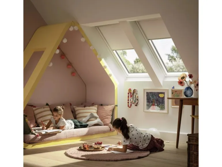 Velux Sichtschutzrollo mit Haltekrallen RHL PK00 1028 Weiß