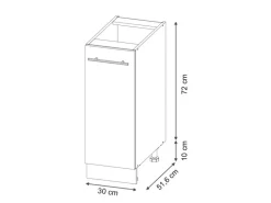Vicco Apothekerschrank Fame-Line Grün-Gold Landhaus/Anthrazit 30 cm ohne Arbeitsplatte