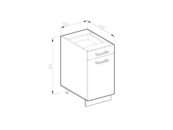 Vicco Apothekerschrank R-Line Weiß Landhaus/Weiß 30 cm ohne Arbeitsplatte