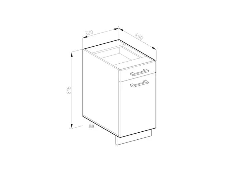 Vicco Apothekerschrank R-Line Weiß Landhaus/Weiß 30 cm ohne Arbeitsplatte