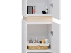 Vicco Badschrank Gloria Weiß/Sonoma 33 x 198 cm mit 2 Türen