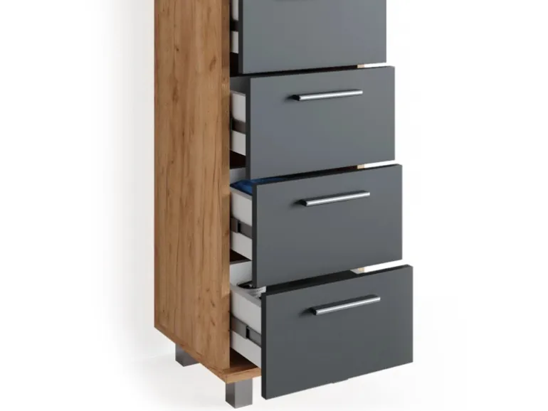 Vicco Badschrank Ilias Eiche/Anthrazit 30 x 95 cm