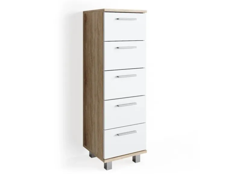 Vicco Badschrank Ilias Sonoma/Weiß 30 x 95 cm