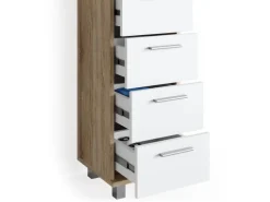 Vicco Badschrank Ilias Sonoma/Weiß 30 x 95 cm