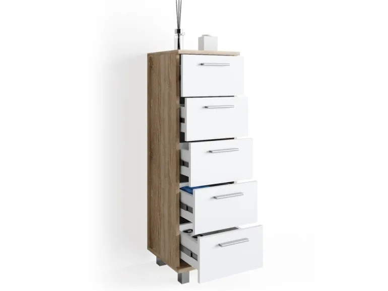 Vicco Badschrank Ilias Sonoma/Weiß 30 x 95 cm