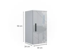 Vicco Badschrank Irma Weiß Hochglanz 30 x 59 cm