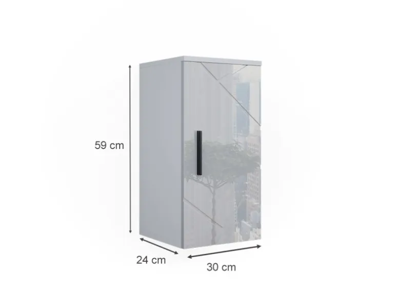 Vicco Badschrank Irma Weiß Hochglanz 30 x 59 cm