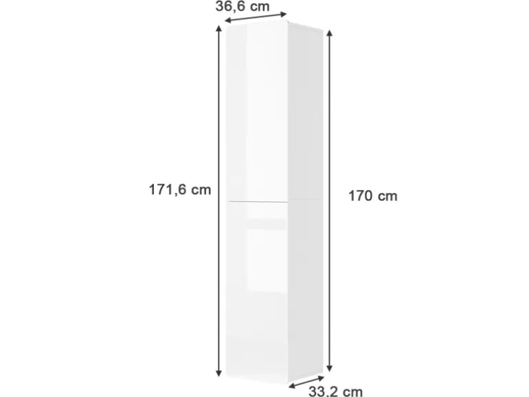 Vicco Badschrank Izan Weiß Hochglanz 37 x 172 cm