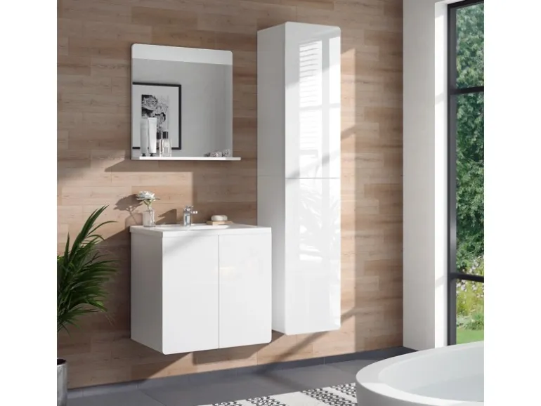 Vicco Badschrank Izan Weiß Hochglanz 37 x 172 cm