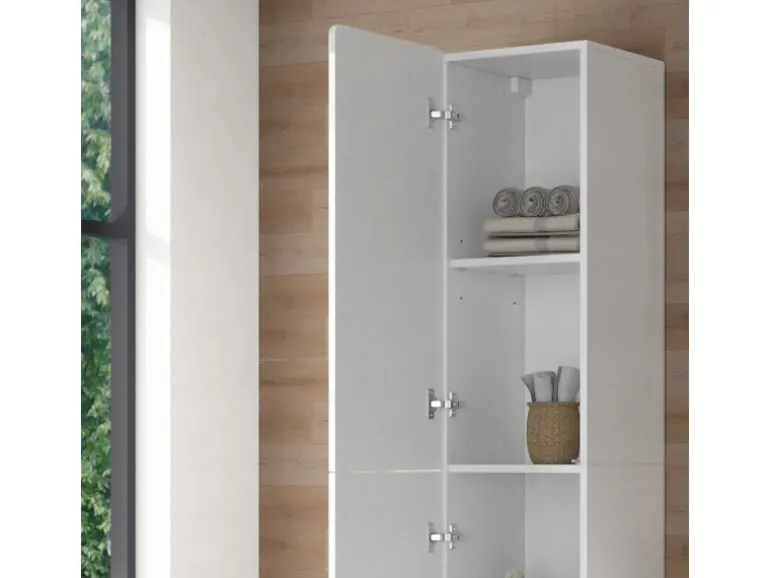 Vicco Badschrank Izan Weiß Hochglanz 37 x 172 cm
