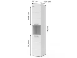 Vicco Badschrank Luna Weiß 37 x 190 cm