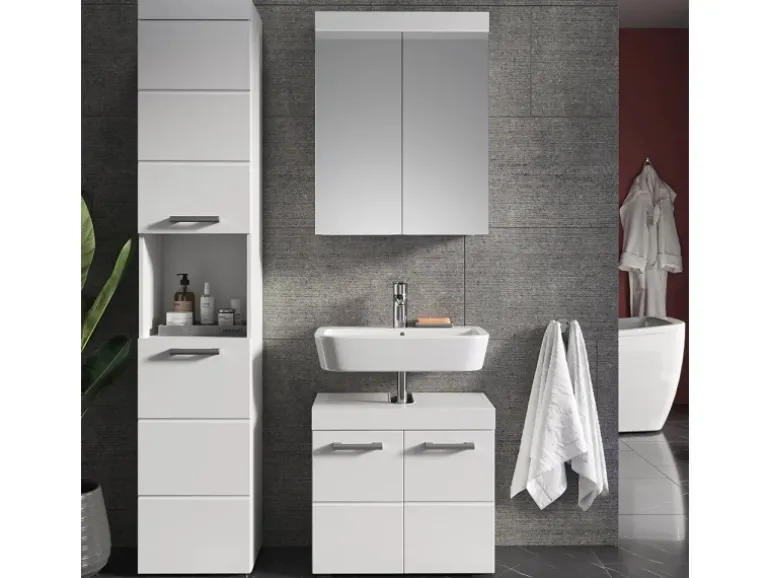 Vicco Badschrank Luna Weiß 37 x 190 cm