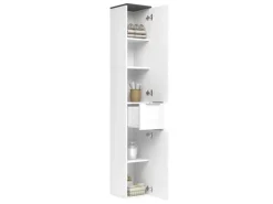 Vicco Badschrank Otis Weiß Hochglanz/Anthrazit 30 x 190 cm
