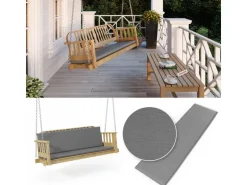 Vicco Bankauflage Grau 140 cm