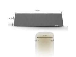 Vicco Bankauflage Grau 140 cm