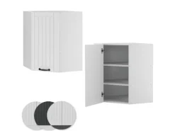 Vicco Eckhängeschrank Fame-Line Küchen-Eckschrank Weiß Landhaus/Weiß 57 cm