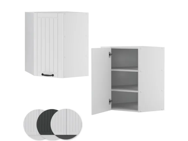 Vicco Eckhängeschrank Fame-Line Küchen-Eckschrank Weiß Landhaus/Weiß 57 cm