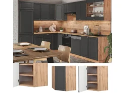 Vicco Eckhängeschrank Fame-Line Küchen-Eckschrank Anthrazit-Gold/Goldkraft Eiche 57 cm