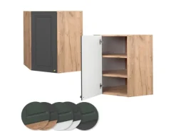 Vicco Eckhängeschrank Fame-Line Küchen-Eckschrank Anthrazit-Gold/Goldkraft Eiche 57 cm