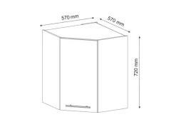 Vicco Eckhängeschrank Fame-Line Küchen-Eckschrank Anthrazit Hochglanz/Weiß 57 cm