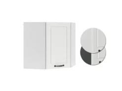 Vicco Eckhängeschrank R-Line Küchen-Eckschrank Weiß Landhaus/Weiß 57 cm