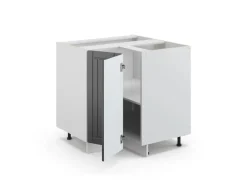 Vicco Eckunterschrank Fame-Line Anthrazit Landhaus/Weiß 81 cm AP Anthrazit