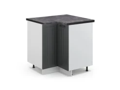 Vicco Eckunterschrank Fame-Line Anthrazit Landhaus/Weiß 81 cm AP Anthrazit