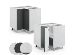 Vicco Eckunterschrank Fame-Line Anthrazit Landhaus/Weiß 81 cm AP Anthrazit