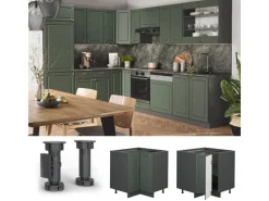Vicco Eckunterschrank Fame-Line Grün-Gold Landhaus/Anthrazit 81 cm ohne Arbeitsplatte