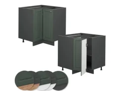 Vicco Eckunterschrank Fame-Line Grün-Gold Landhaus/Anthrazit 81 cm ohne Arbeitsplatte